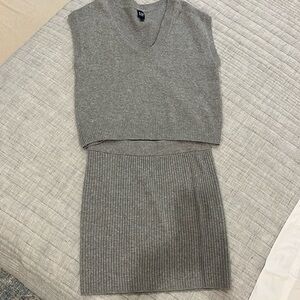 Sweater vest and skirt sold as a set